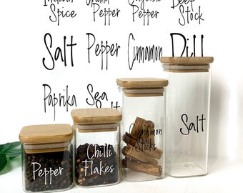 Spice jars stickers,  Vinyl decals,  vinyl stickers,  vinyl transfers,  vinyl wording,  vinyl lettering,choose your font, price per one word