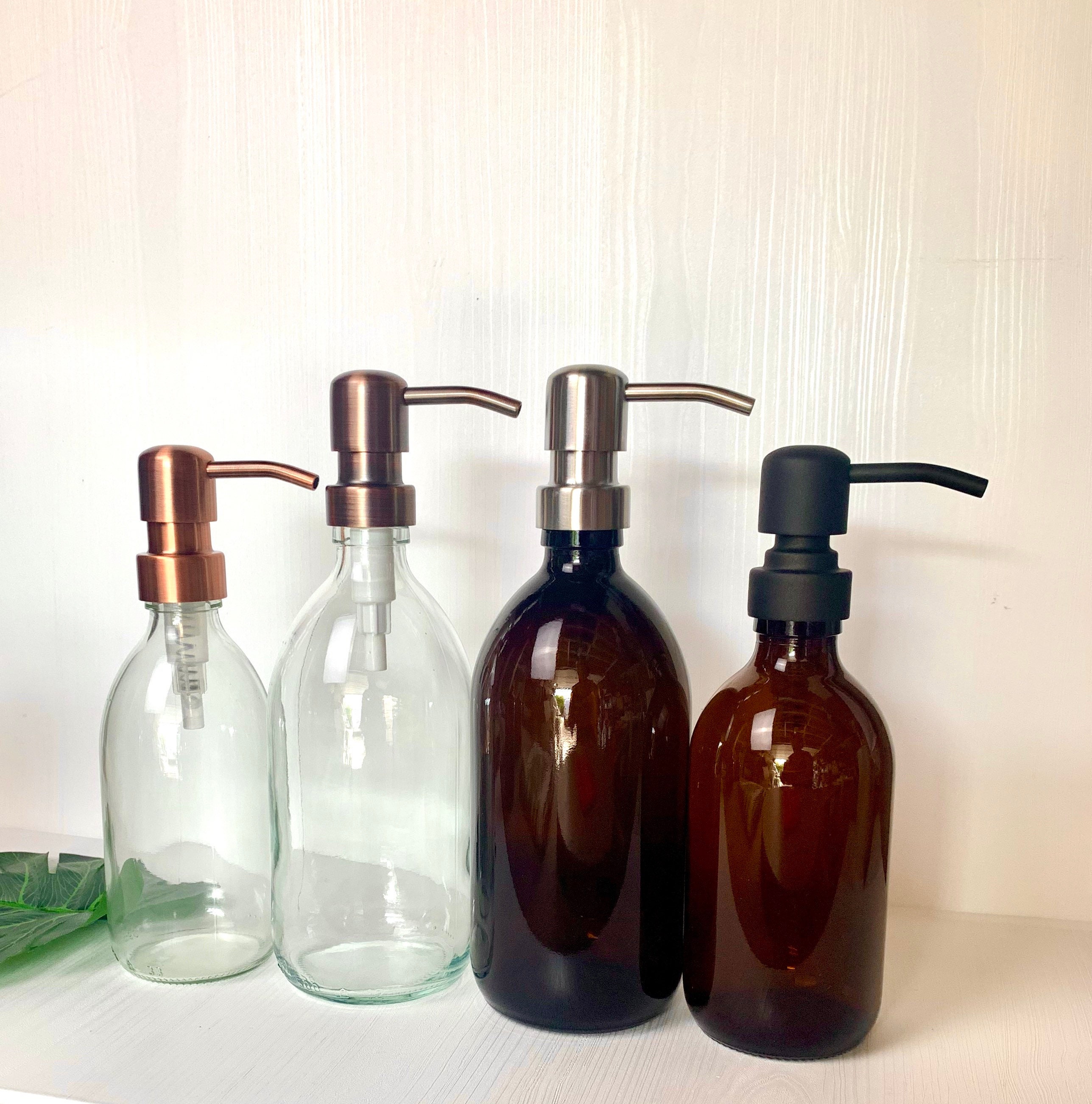 Amber Glass Bottles Reusable Bathroom Bottles Glass Soap Etsy UK