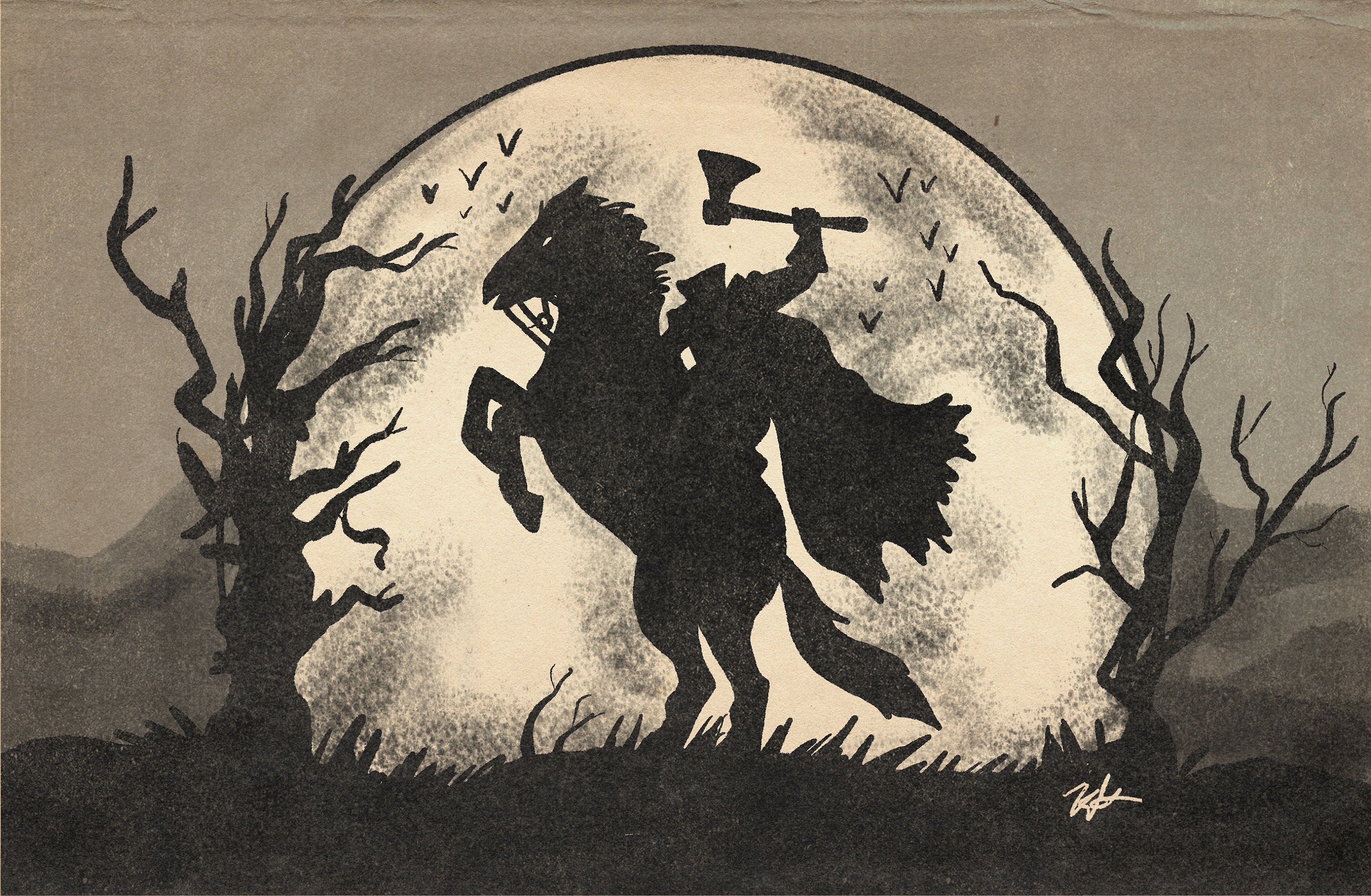 3dRose Grußkarten-Set 'Headless Horseman' - 12 Blanko-Karten Mit Umschlägen (14x14cm)