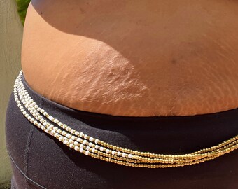 NEW Copper and White Tie On Waist Beads