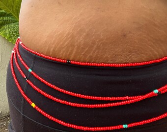NEW Red Mix Tie On Waist Beads