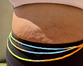NEW Color Block Tie On Waist Beads