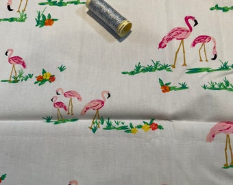 Tissu Oeko-tex Flamingo Field Pearl Fabric pour Artgalleryfabrics avec des flamants roses