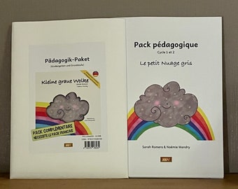 Ensemble de 2 Packs pédagogiques Le petit Nuage gris version papier FRANÇAIS + ALLEMAND