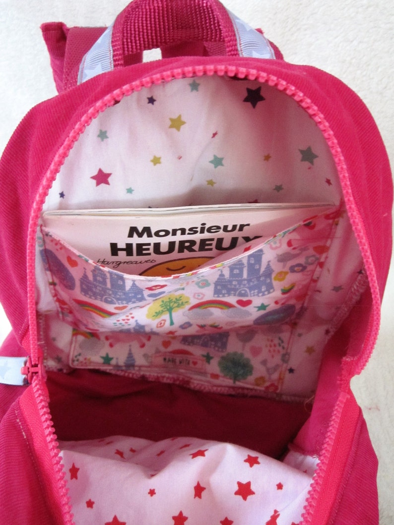 Sac à dos LICORNES pour l'école ou la crèche, entièrement personnalisable image 4