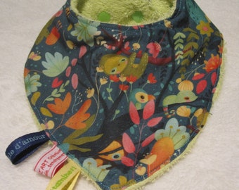 IN STOCK: Bandana bib 0-9 months in cotton and adjustable sponge JUNGLE