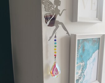 Fairy Chakra Suncatcher | Crystal Sun Catcher | Stunning Silver Window or Wall Suncatcher | Crystal Healing Gift