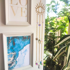 Beautiful Eye Suncatcher | Moon Celestial Sun Catcher | Crystal Healing Window Ornament | Crystal Wall Decor | Home Decoration Suncatcher