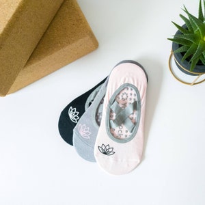 Set of 3 Cotton Yoga Socks | Non-Slip Yoga Socks | Pilates Socks | Exercise Socks