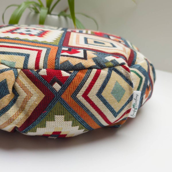 Organic Buckwheat Meditation Cushion | Boho Yoga Cushion | Meditation Pillow