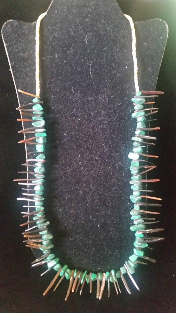 Navajo Spines artisan handcrafted malachite and sh