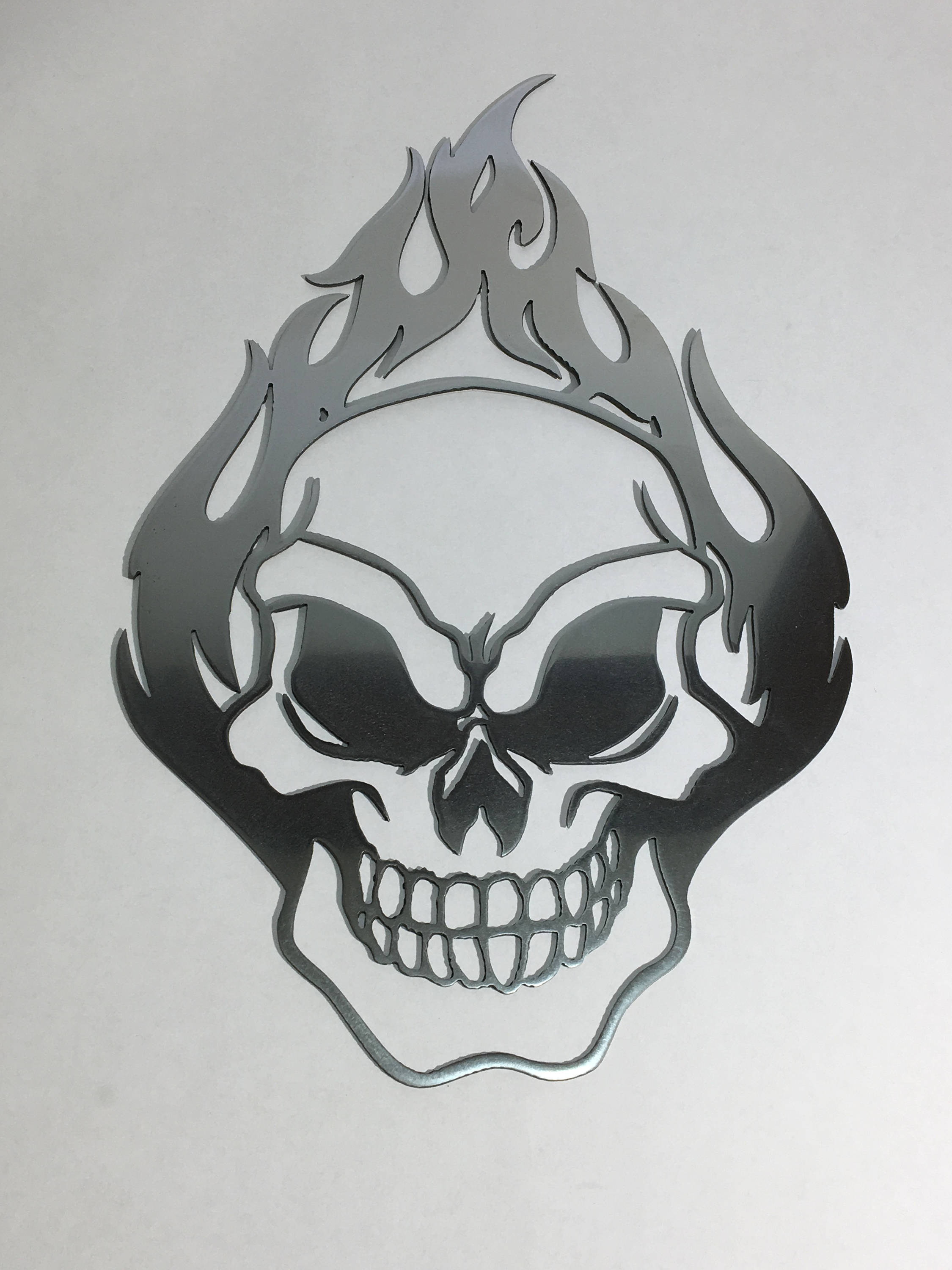 Flaming Skull Metal Wall Art Etsy
