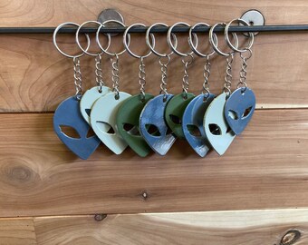 Glittery Gray Alien Head ~ Resin ~ Keychain ~Accessories