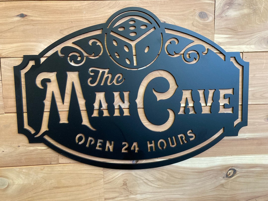 Man Cave Metal Wall Art Sign Etsy