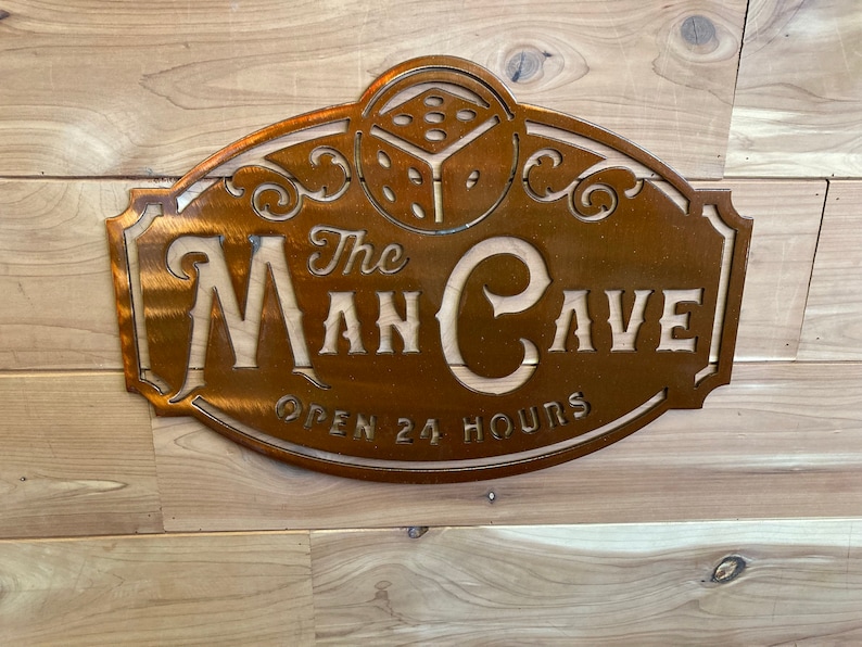 Man Cave Metal Wall Art Sign Etsy