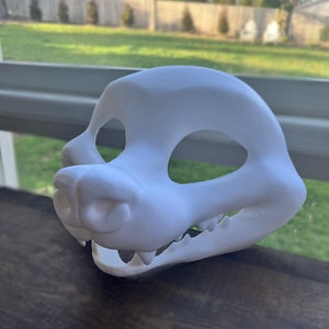 Toony Raccoon Fursuit Head Base 3D Printed Fursuit Mask, Furry Animal Toony Kemono Raccoon Head, Fursuit Head Mask Base + Eyeblanks