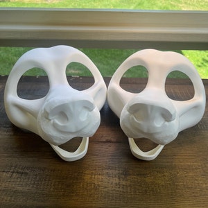 Fursuit Head Base 3D Printed Fursuit Mask (PLEASE READ DESCRIPTION!) Furry Toony Canine,Fursuit Dog Head, Fursuit Head Mask Base + Eyeblanks