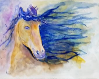 ABSTRACT BLUE HORSE