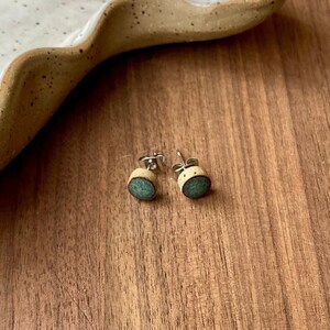 7 mm Offshore blue earring studs - Blue stud earrings - oil diffusing earrings - boho earrings - bridesmaid gift - boho studs -gift for her