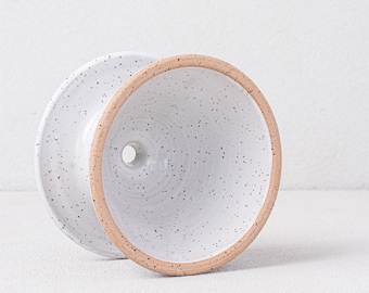 Speckled White Coffee Pour Over -Drip coffee cone-Coffee drip cone-Ceramic coffee dripper-Pour over coffee cone-Ceramic pour over