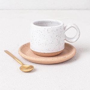 Speckled White Espresso Mug - Kids Mug - Espresso Mug - Ceramic Espresso Mug- small handmade pottery mug - Salt of the Earth NC Pottery