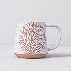 Fan Coral Mug - Coastal Living Mug - seaside mug - beach house mug - Sea Whip pottery - Salt of the Earth Pottery