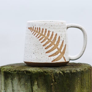 Fern mug - spring mug - Salt of the Earth Pottery