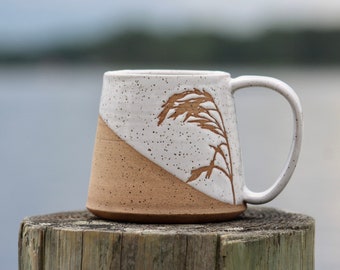 Sea oats mug - coastal mug - Salt of the Earth Pottery