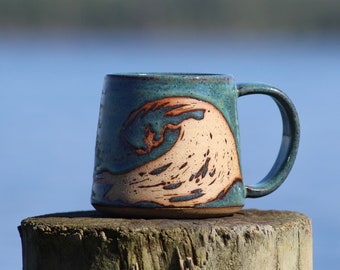 Ocean Wave Mug - Surf Mug - Blue Wave Mug - Mug for Dad