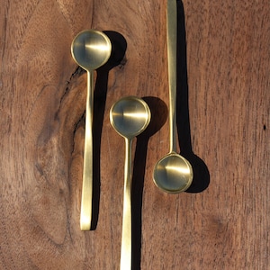 Gold Spoon brass spoon small gold spoon tapas spoon gold tea cup spoon gold app spoon Salt of the Earth Pottery image 1