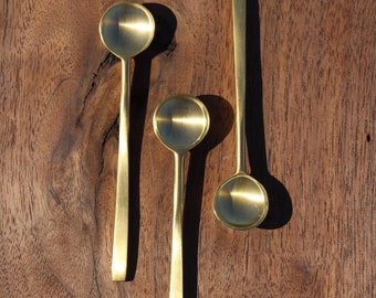 Gold Spoon - brass spoon - small gold spoon - tapas spoon - gold tea cup spoon - gold app spoon - Salt of the Earth Pottery