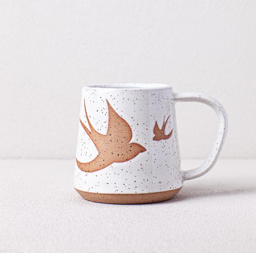 Swallow mug - songbird mug - spring mug - mother daughter mug - Salt of the Earth Pottery