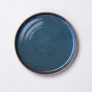 Offshore Blue 10&quot; Dinner Plate - handmade pottery dinner plate - stoneware dinnerware -handmade pottery plate-Salt of the Earth NC Pottery