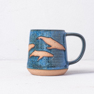 Whale Pod Mug - Ocean Mug - Coastal Living Mug - Humpback whale mug - baby whale mug - Salt of the Earth Pottery