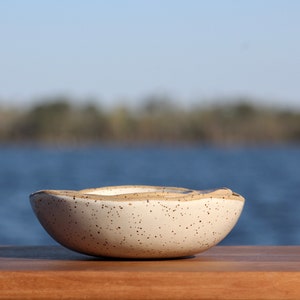 Speckled White Nesting Bowls Organic rim nesting bowls Handmade pottery bowls Pottery nesting bowls Salt of the Earth NC image 1