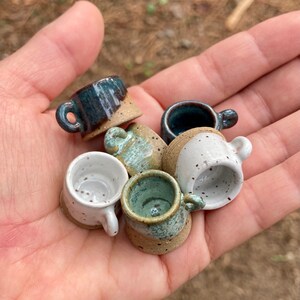 Mini mug - mug charm - tiny mug ornament - coffee lover gift - mug curio - coffee mug decor - Salt of the Earth NC