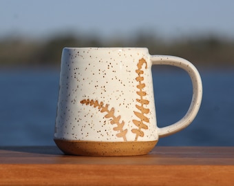 Fiddlehead fern mug - spring mug - Salt of the Earth Pottery