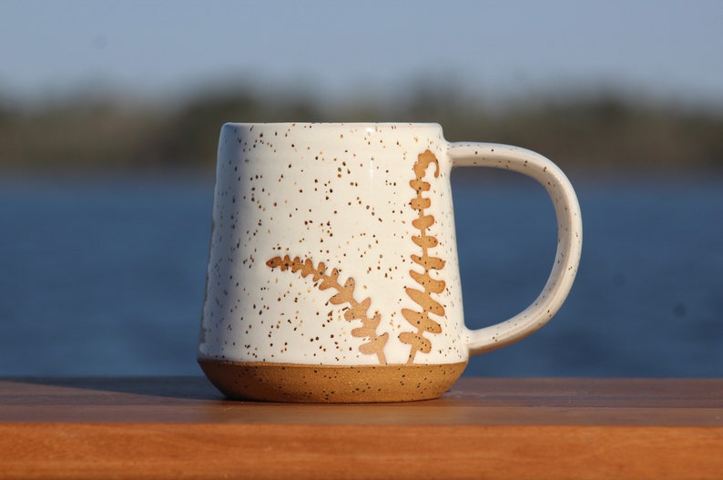 Fiddlehead fern mug spring mug Salt of the Earth Pottery image 1