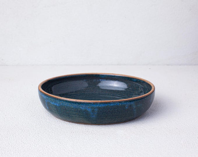 Offshore Blue 8" Dinner Bowl - handmade pasta bowl - grain bowl - pottery noodle bowl - Salt of the Earth NC Pottery