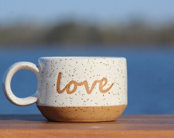 Love mug - anniversary mug - girlfriend mug - boyfriend mug - coastal pottery mug - best friend mug - Salt of the Earth