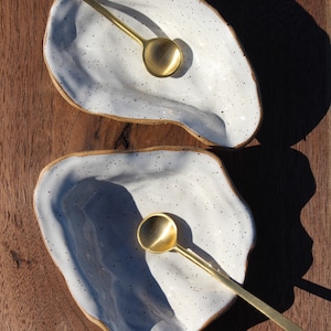 Gold Spoon brass spoon small gold spoon tapas spoon gold tea cup spoon gold app spoon Salt of the Earth Pottery image 5