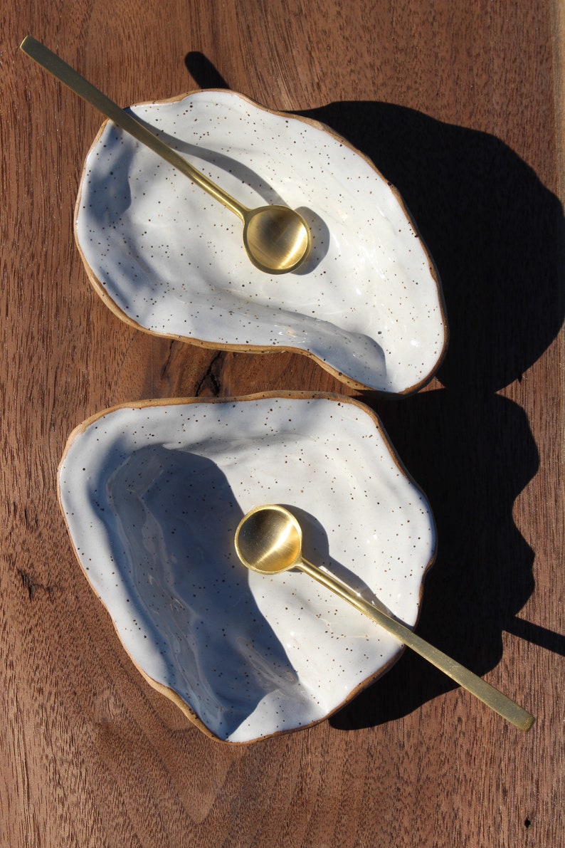 Gold Spoon brass spoon small gold spoon tapas spoon gold tea cup spoon gold app spoon Salt of the Earth Pottery image 5