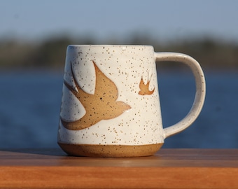 Swallow mug - songbird mug - spring mug - Salt of the Earth Pottery