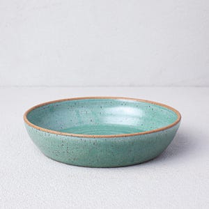 Turquoise 8&quot; Dinner Bowl - handmade pasta bowl - grain bowl - pottery noodle bowl - Salt of the Earth NC Pottery