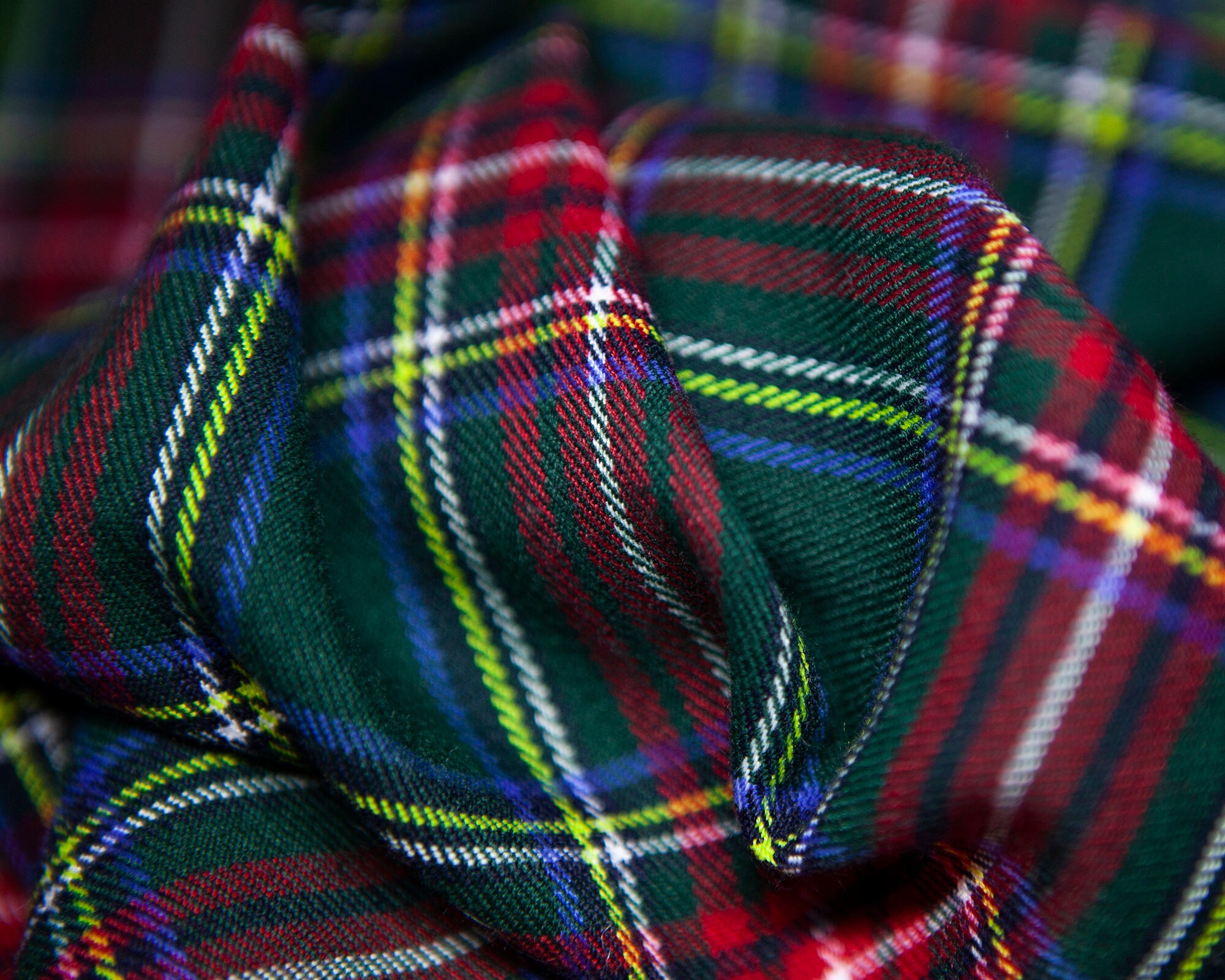 Green plaid fabric by yard. Dark green tartan fabric by meter. Etsy