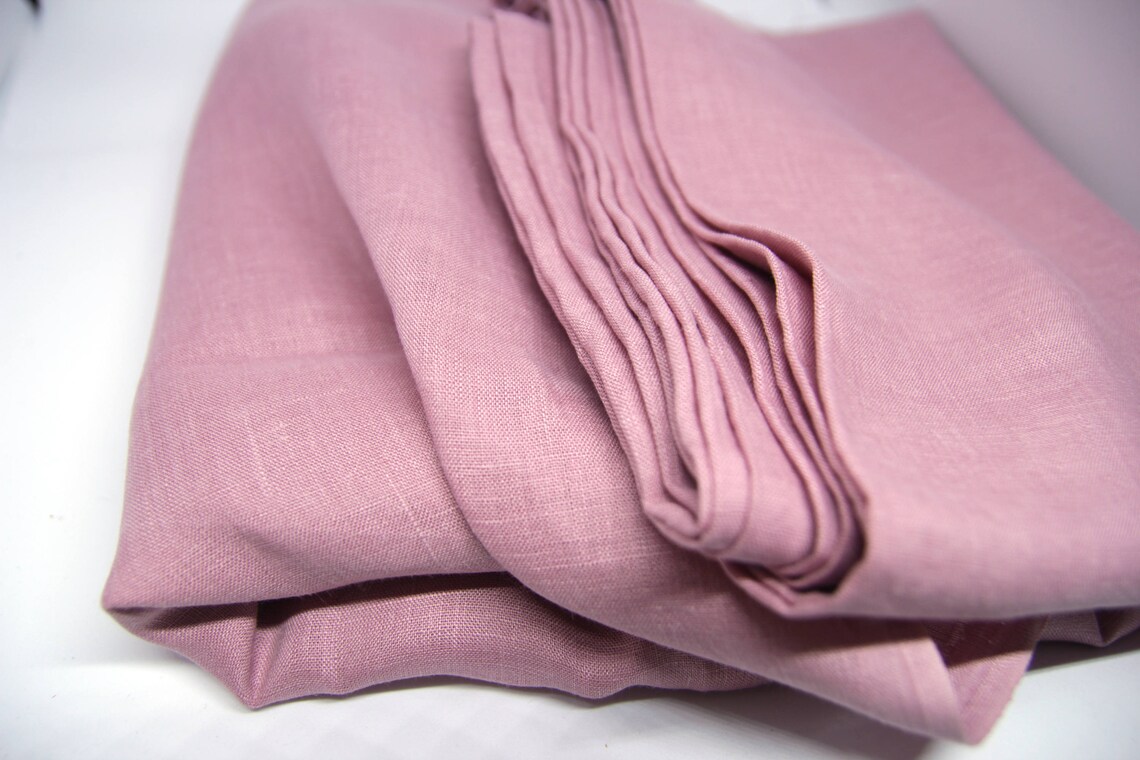 Dusty rose linen fabric Dusty pink linen fabric Dusty rose Etsy