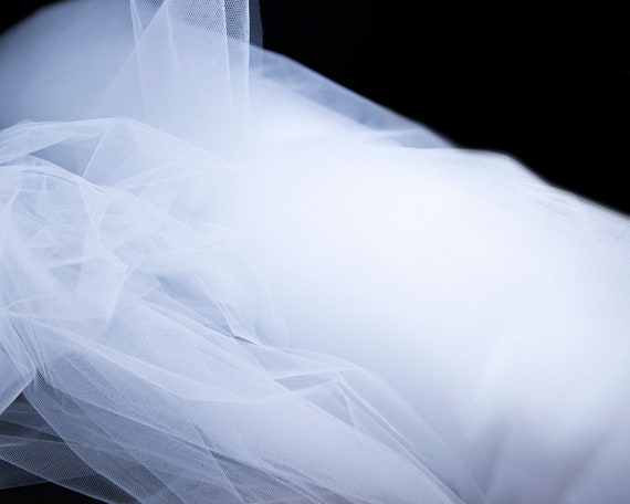 118 inches 3 meters Luxury tulle in white by the yard wide Soft white tulle fabric by the meter