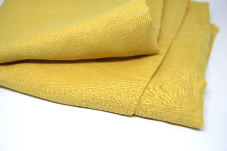 Mustard Linen Fabric Mustard Yellow Linen Fabric Pure Linen | Etsy