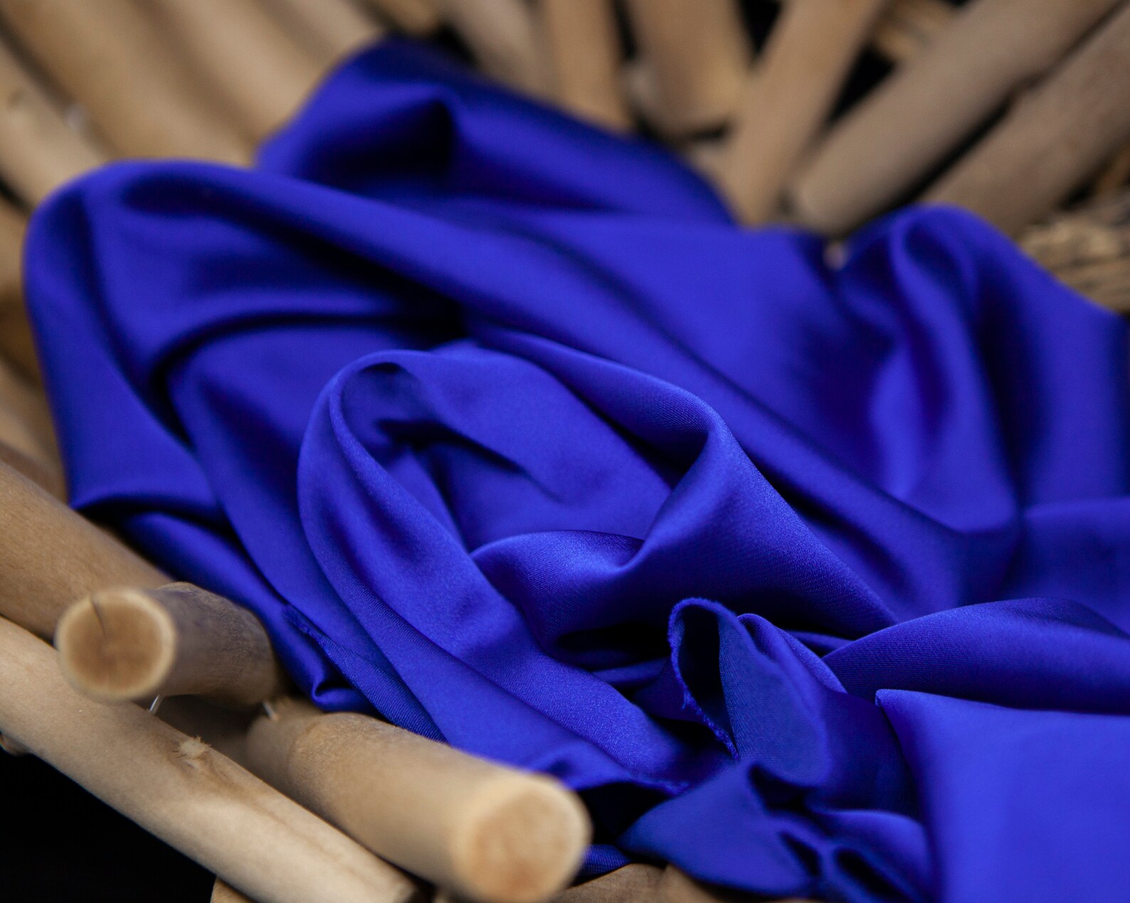 Cobalt Blue Silk Satin Fabric by the Meter Stretch Blue Slik Etsy UK