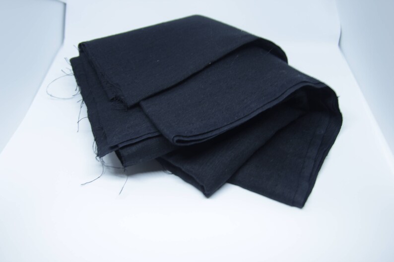 Black linen fabric Pure linen fabric Natural linen fabric by the yard 100/% black linen Pure black linen Solid black linen Medium black linen